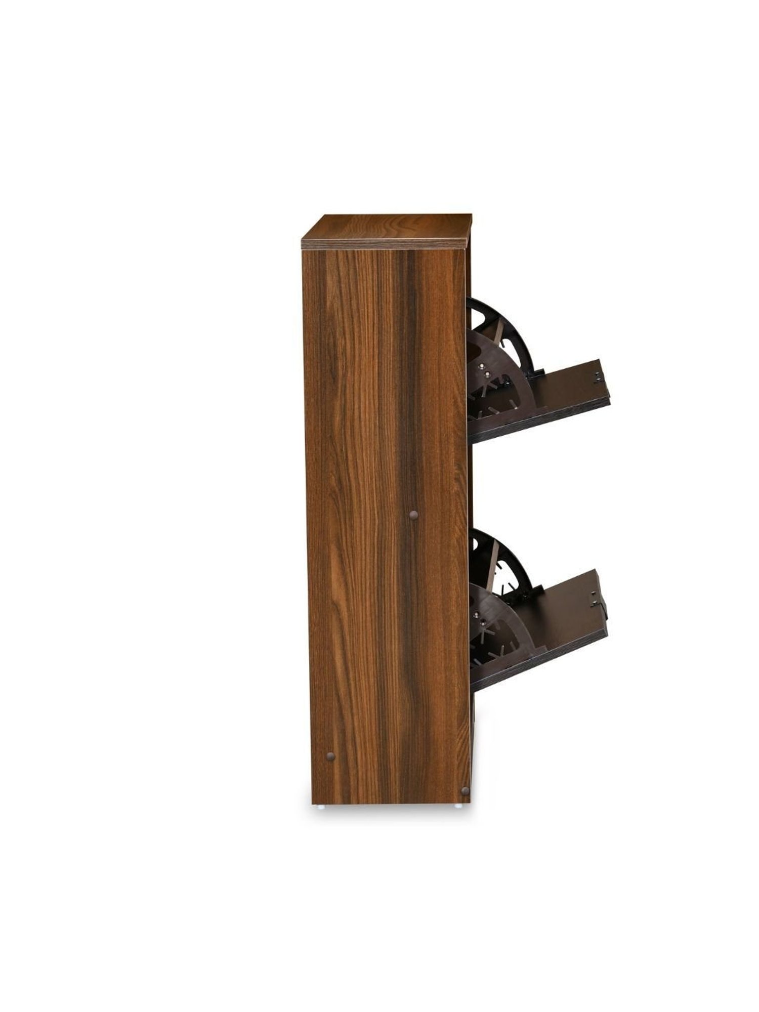 @home Florine Walnut Brown & Wenge Brown Engineered Wood 2 Tier Shoe Cabinet