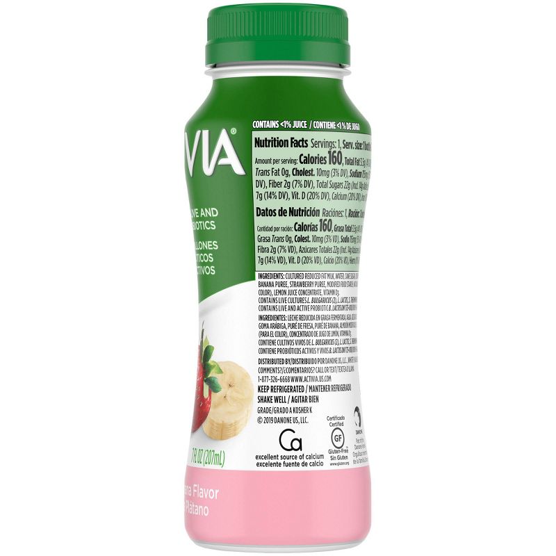 Dannon Activia Strawberry Banana Flavored Probiotic Yogurt Drink - 7 fl oz