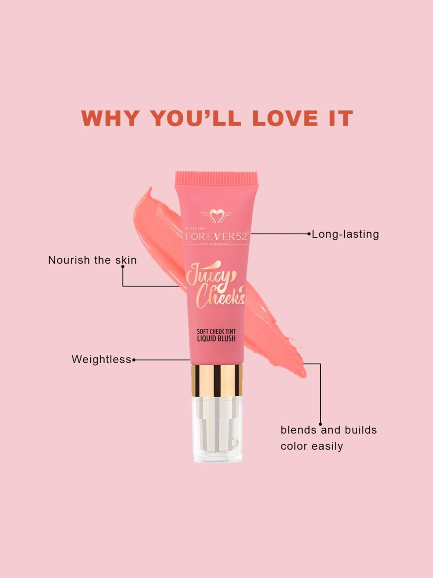 Daily Life Forever52 Juicy Cheeks Soft Cheek Tint Liquid Blush Sugar Plum - 10 ml