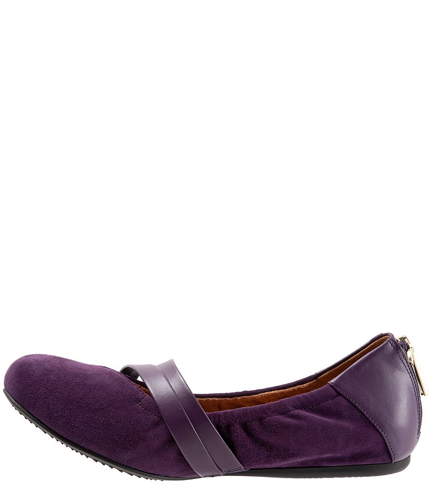 SoftWalk Sierra Suede Mary Jane Ballerina Slip Ons