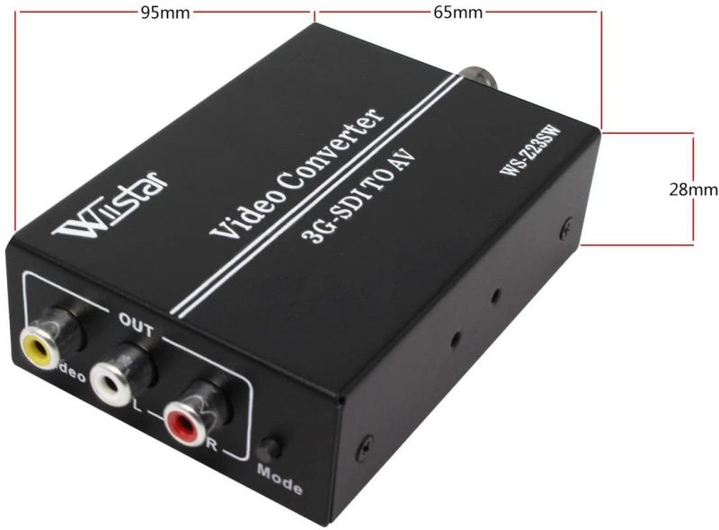 Wiistar 3G SDI to AV Converter BNC to RCA Audio Scaler Support Convert HD-SDI,3G-SDI Signal for TV