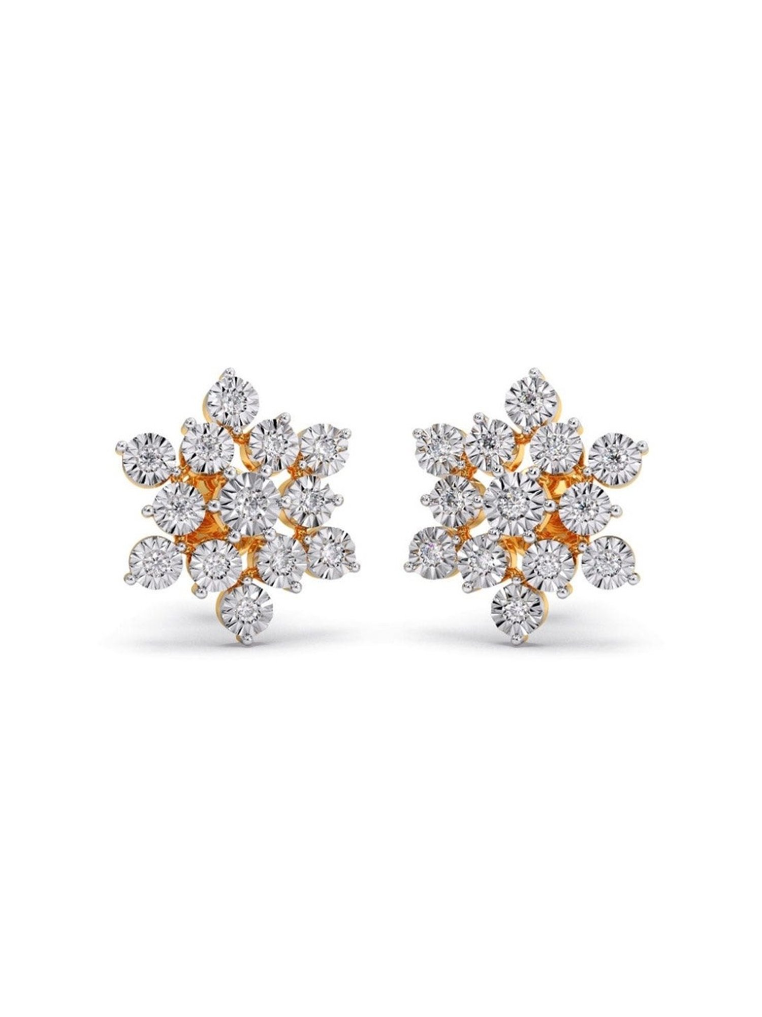 Candere by Kalyan Jewellers Asteroids 18k Yellow Gold Diamond Stud Earrings