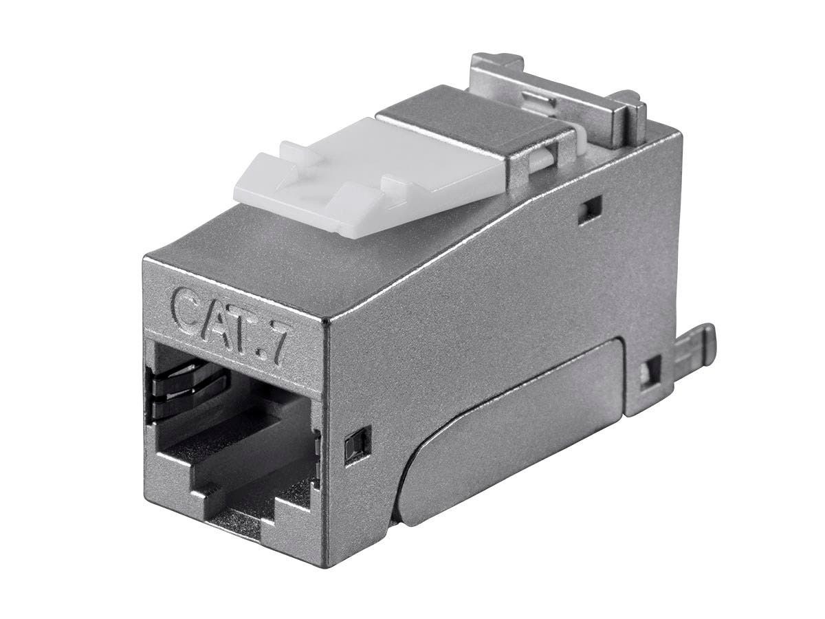 Monoprice Cat7 or Cat6A RJ-45 Shielded Toolless Keystone Jack (10 pack) Shielded, Tool-Free Connection -  Entegrade Series