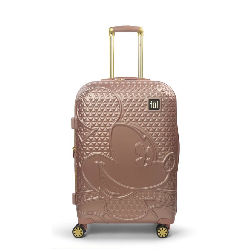 FUL Disney Mickey Mouse Textured 25" Hardside Rolling Suitcase - Rose Gold