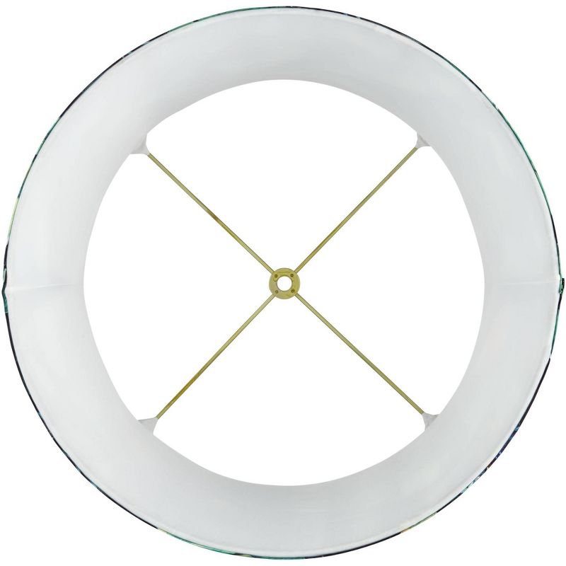 Springcrest Tarbu Tropical Leaf Medium Drum Lamp Shade 13" Top x 15" Bottom x 10.5" High (Spider) Replacement