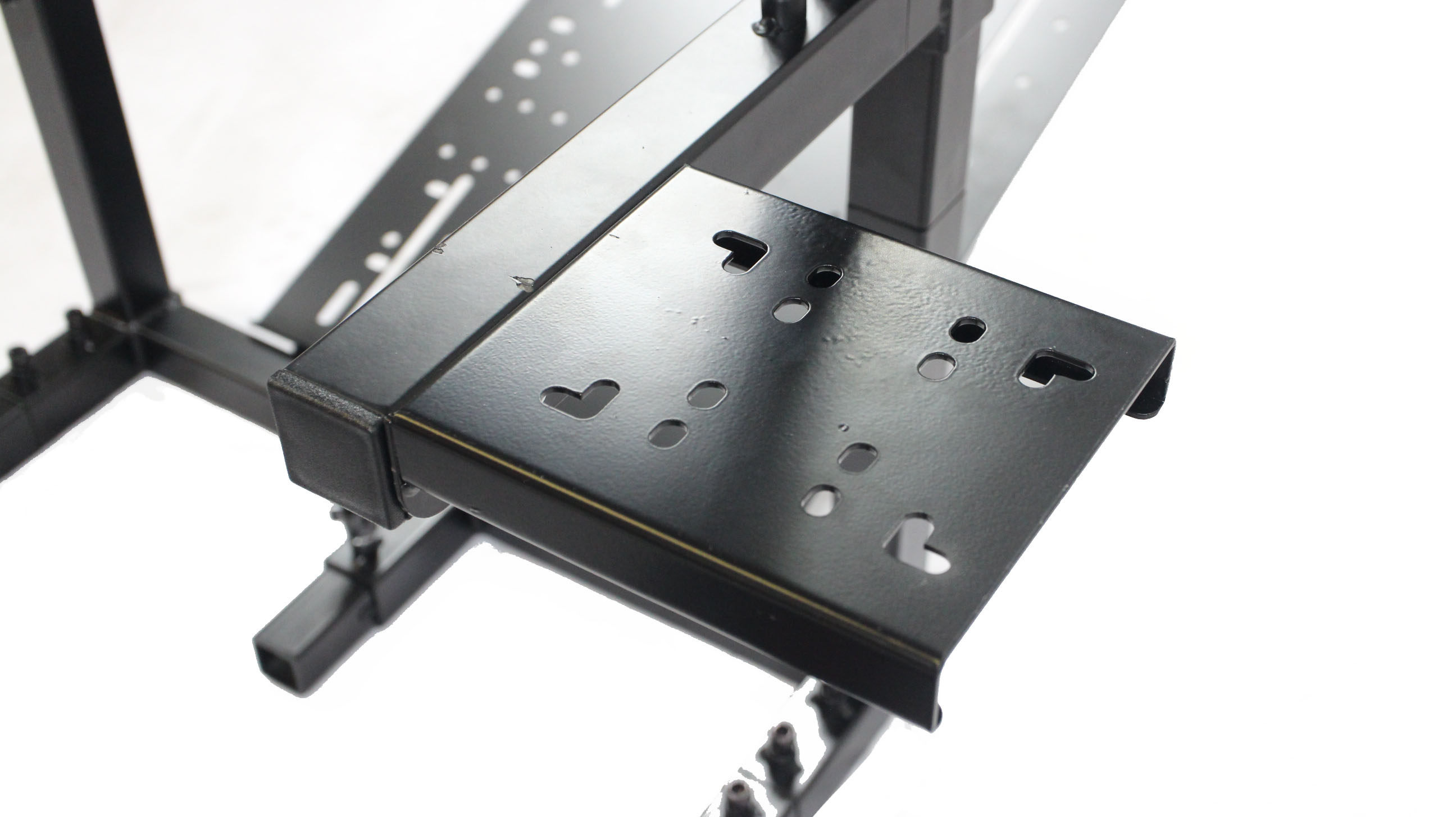 GTR Racing Simulator GTAF-BLK-S105LWHTRD - GTA-F Model (Black) Triple or Single Monitor Stand with White/Red Adjustable Leatherette Seat, Racing Simulator Cockpit gaming chair Single Monitor Stand