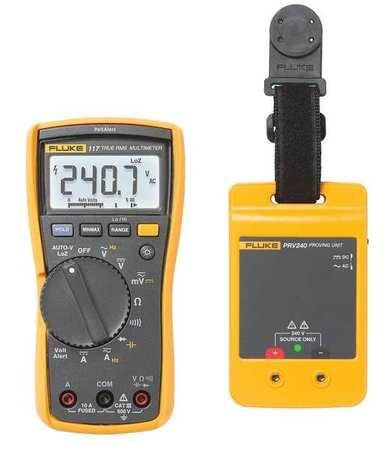 FLUKE FLUKE-117/PRV Digital Multimeter Kit, 600 Max. AC Volts, 600 Max. DC