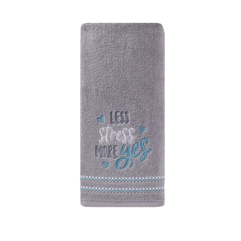 2pc Less Stress More Yes Hand Towel Gray - SKL Home