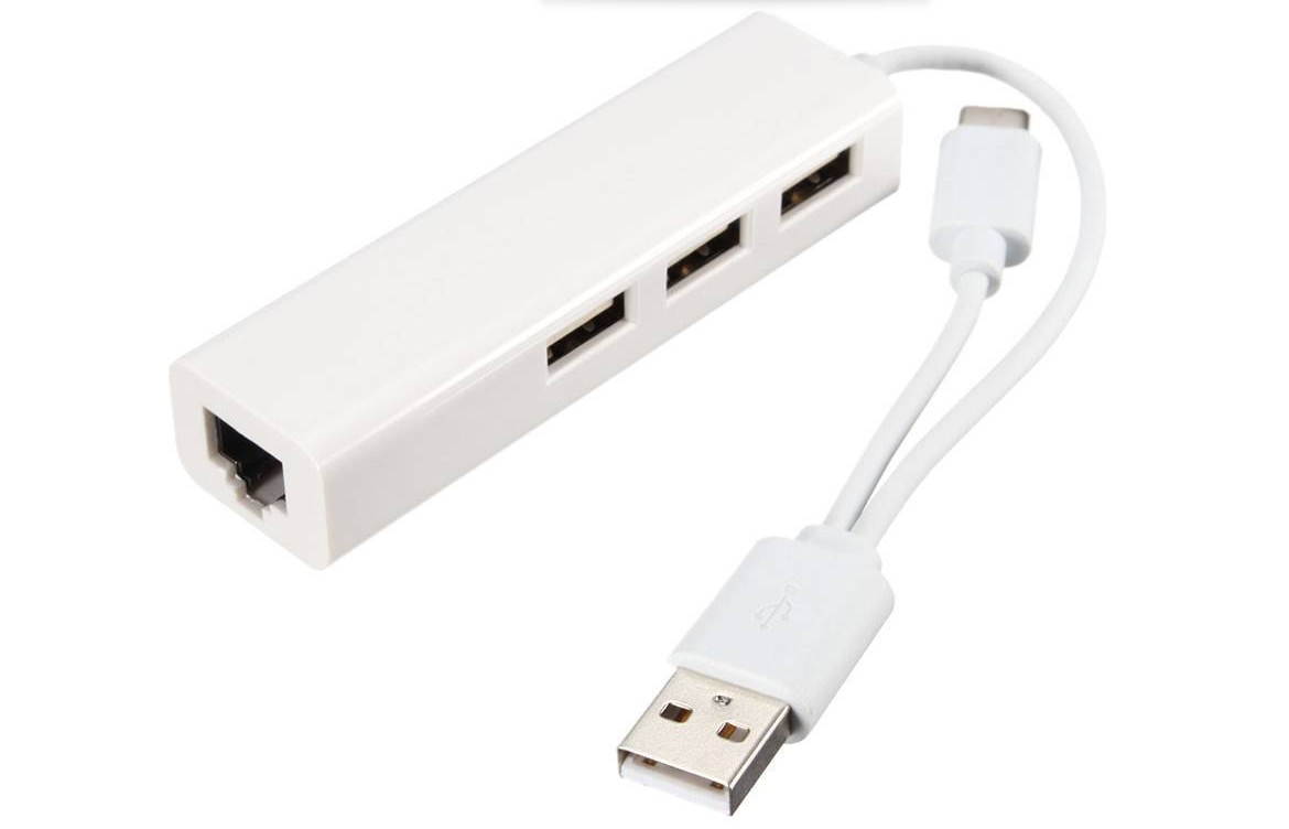 USB 3.1 Type C to Gigabit Ethernet Network with USB 2.0 Hub 3-port Cable LAN Adapter Combo for New Macbok Nokia N1 Tablet Chromebook Pixel 2015 & Other Type-C Supported Devices