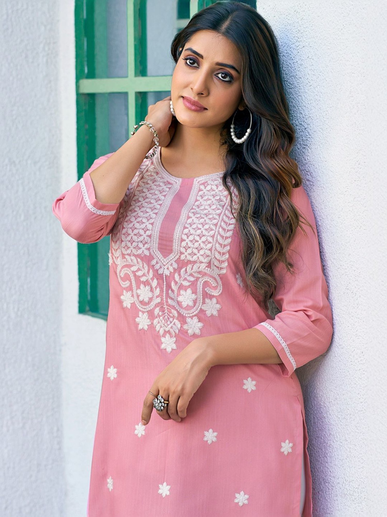 Saffron Threads Black Printed Straight Kurta