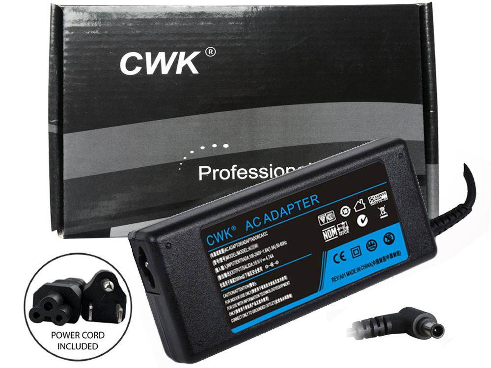 CWK&reg; Charger AC Adpater for Sony Vaio Sve14a35cxh Svt15115cxs Svt15112cxs Sve14118fxw Svt14126cxs Svt13134cxs Svt13136cys Sve11135cxw Sve14a37cxh Laptop Power Supply Cord Plug