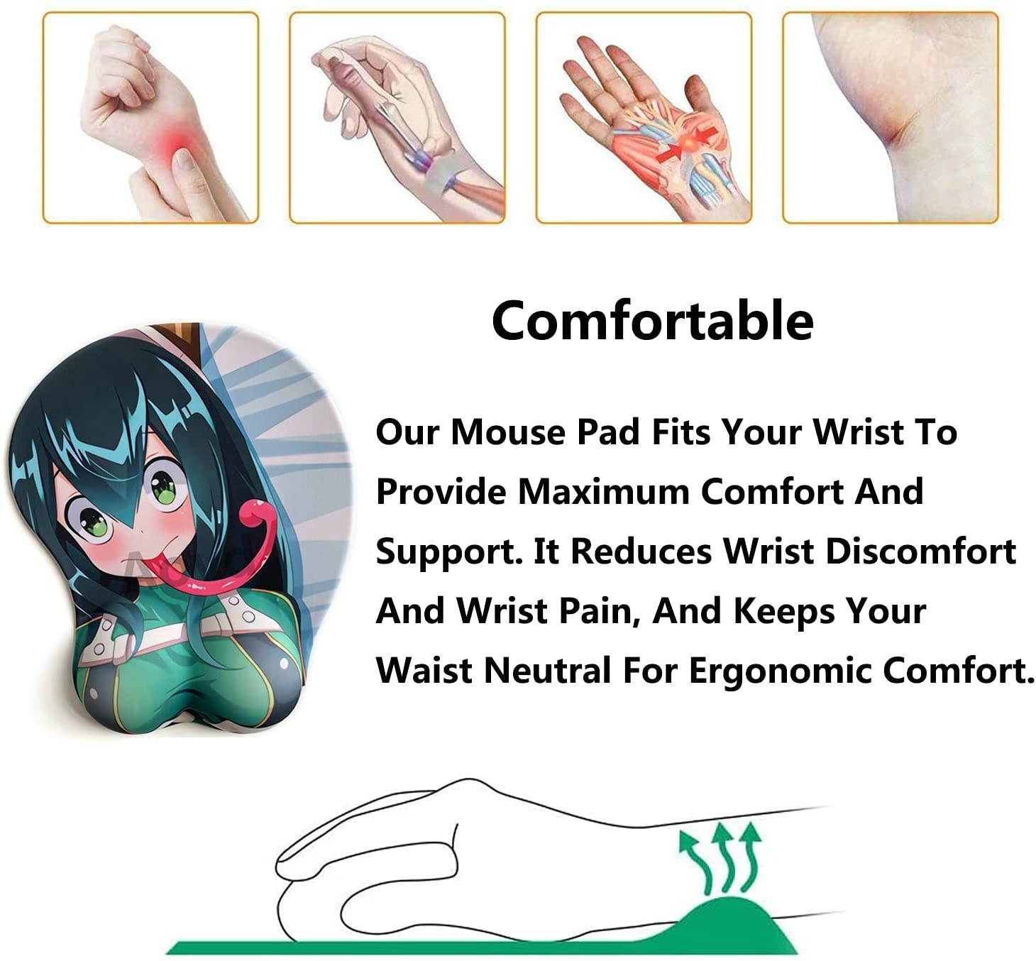 Yuki Asuna Yuuki Asuna Sword Art Online 3D Anime Mouse Pads with Wrist Rest Gaming Mousepads (2Way Skin)