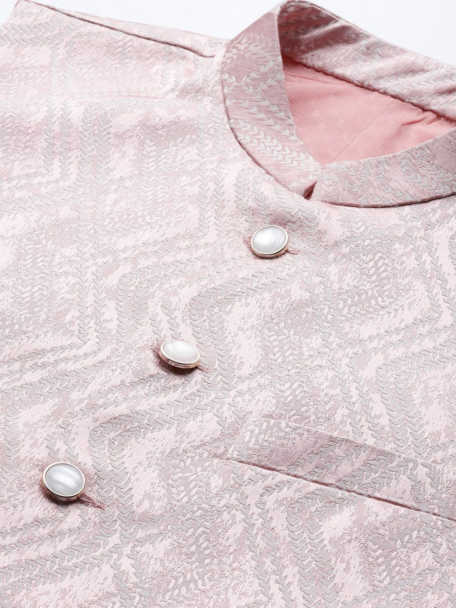 ManQ Pink Slim Fit Nehru Jacket