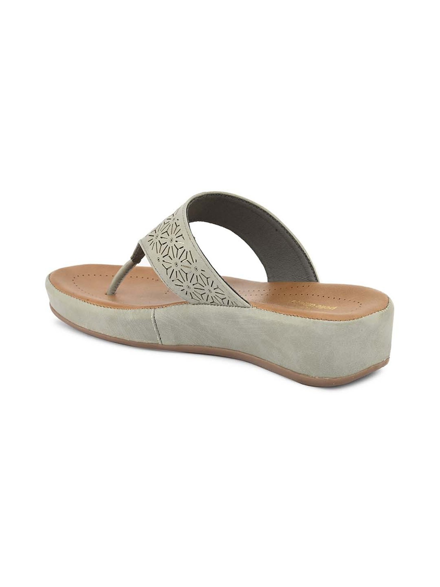 Pelle Albero Women's Grey Thong Wedges