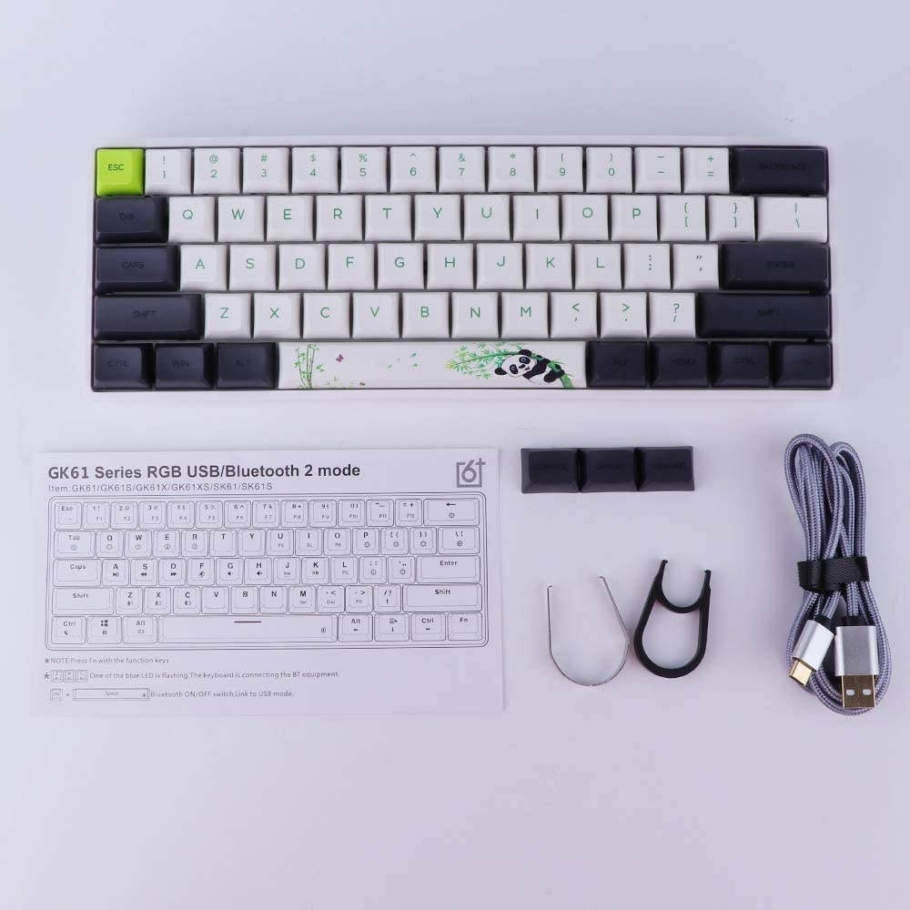 EPOMAKER SKYLOONG SK61 61 Keys 60% Hot Swappable Programmable Mechanical Gaming Wired Keyboard with RGB Backlit, NKRO, Water-Resistant, Type-C Cable for Win/Mac/Gaming (Gateron Optical Blue, Panda)
