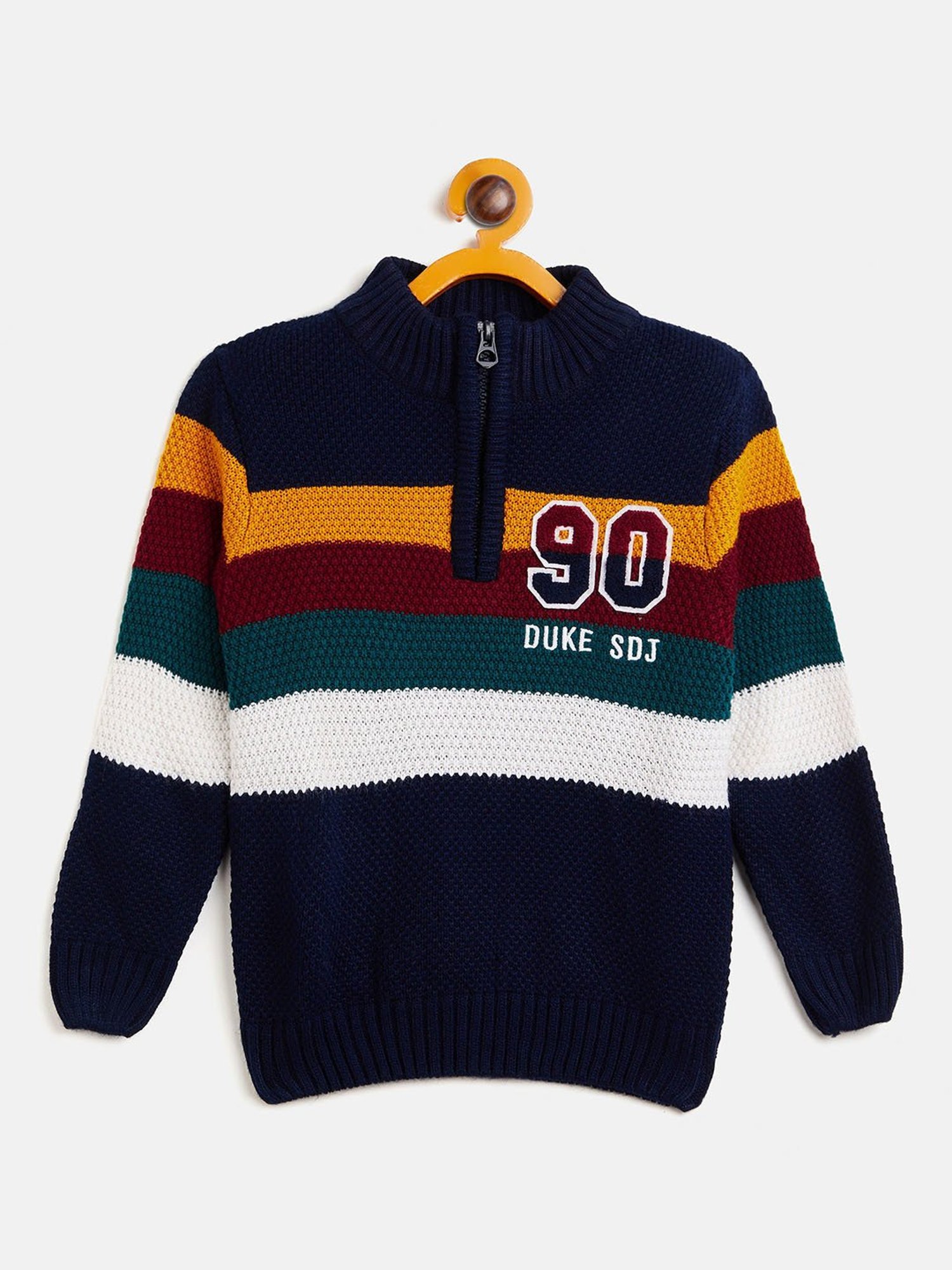 Duke Kids Multicolor Striped Full Sleeves Sweater