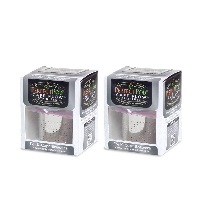 Perfect Pod 2-Pack Re-useable Coffee Filters - Silver