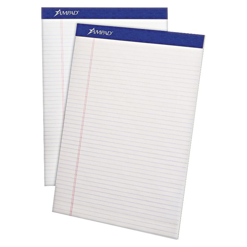 Ampad 8 1/2 x 11 3/4 Writing Pad, Narrow Rule, Micro Perfed- White (50-Sheets, 12pk)