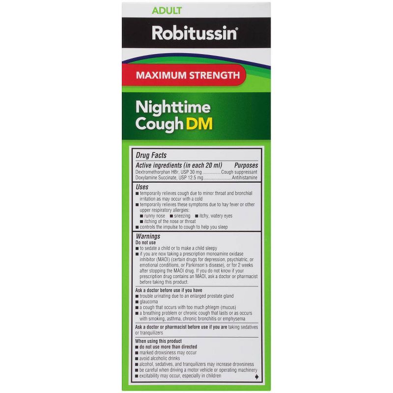 Robitussin Maximum Strength Nighttime Cough DM Syrup - Dextromethorphan - 8 fl oz