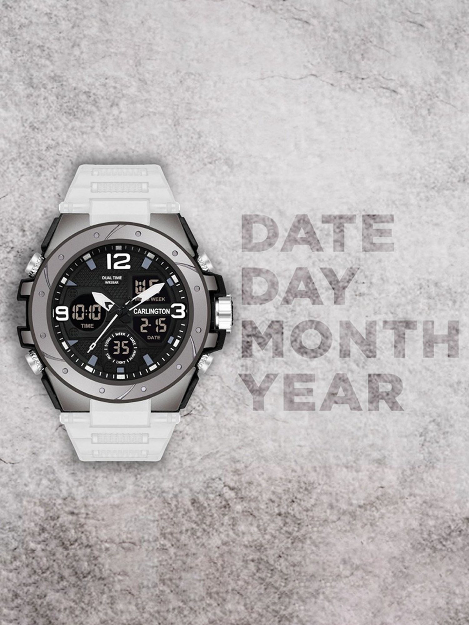 Carlington Endurance 9105 White Chronograph Watch for Men