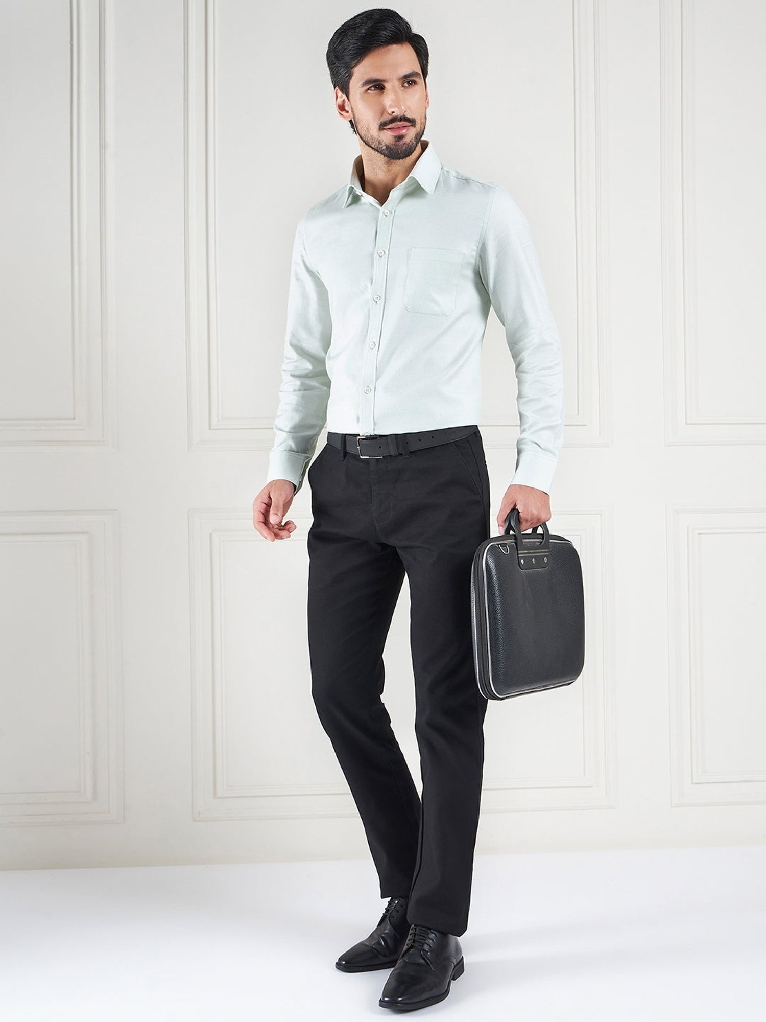 Louis Stitch Green Cotton Regular Fit Printed Shirt