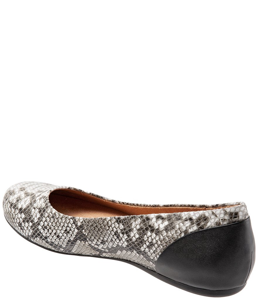 SoftWalk Sonoma Snake Print Leather Ballet Flats