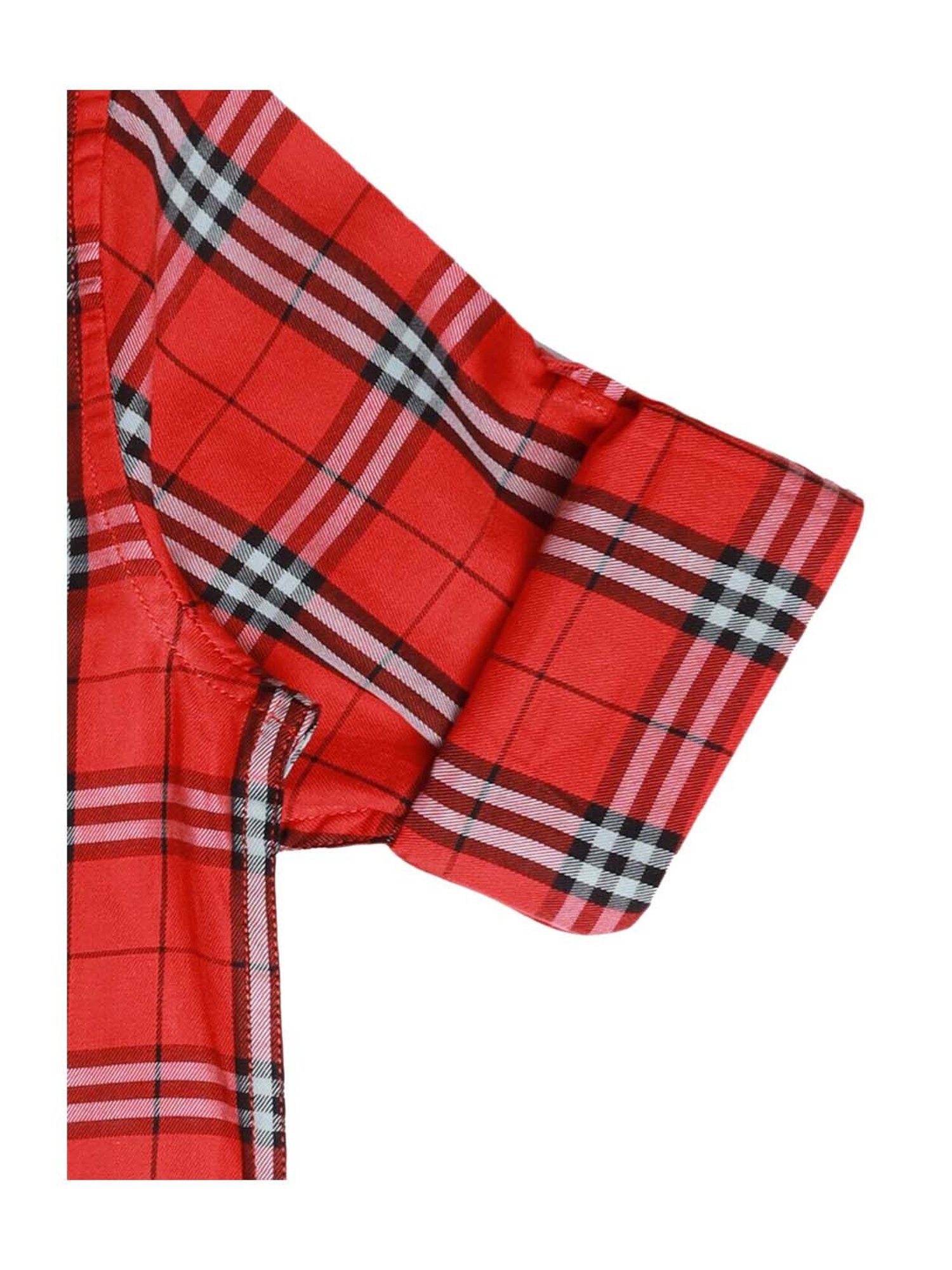 Manet Boys Red Cotton Plaid Pattern Shirt