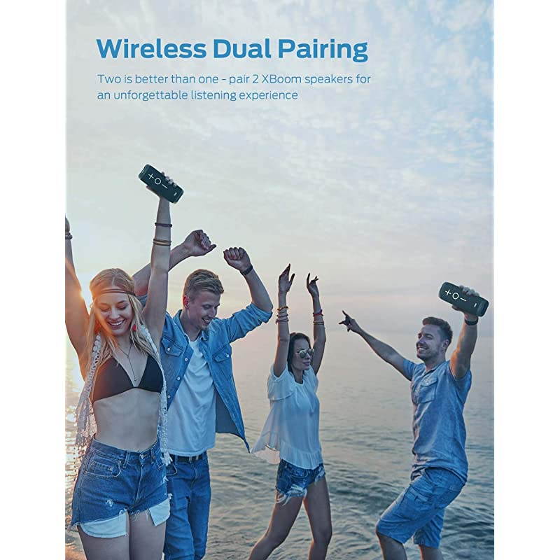 StormBox Bluetooth Speaker 24W Portable Speaker 360 Surround Sound Enhanced Bass Wireless Dual Pairing IPX7 Waterproof 20Hour Playtime 66ft Bluetooth Range Outdoor Wireless Speaker