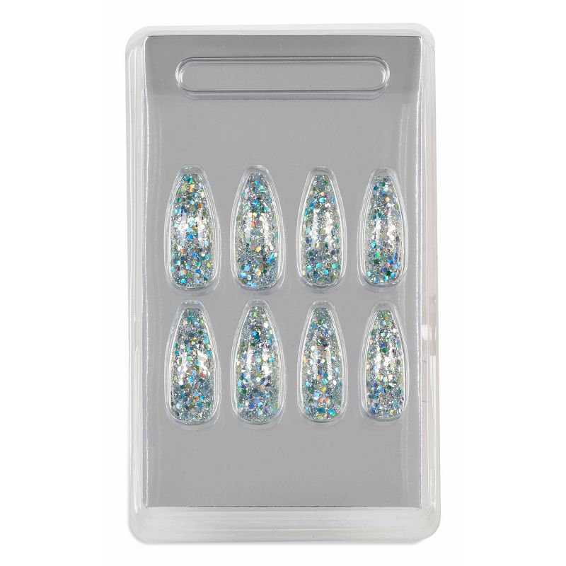 Ardell Nail Addict False Nails - Blue Jeweled Glitter - 24ct