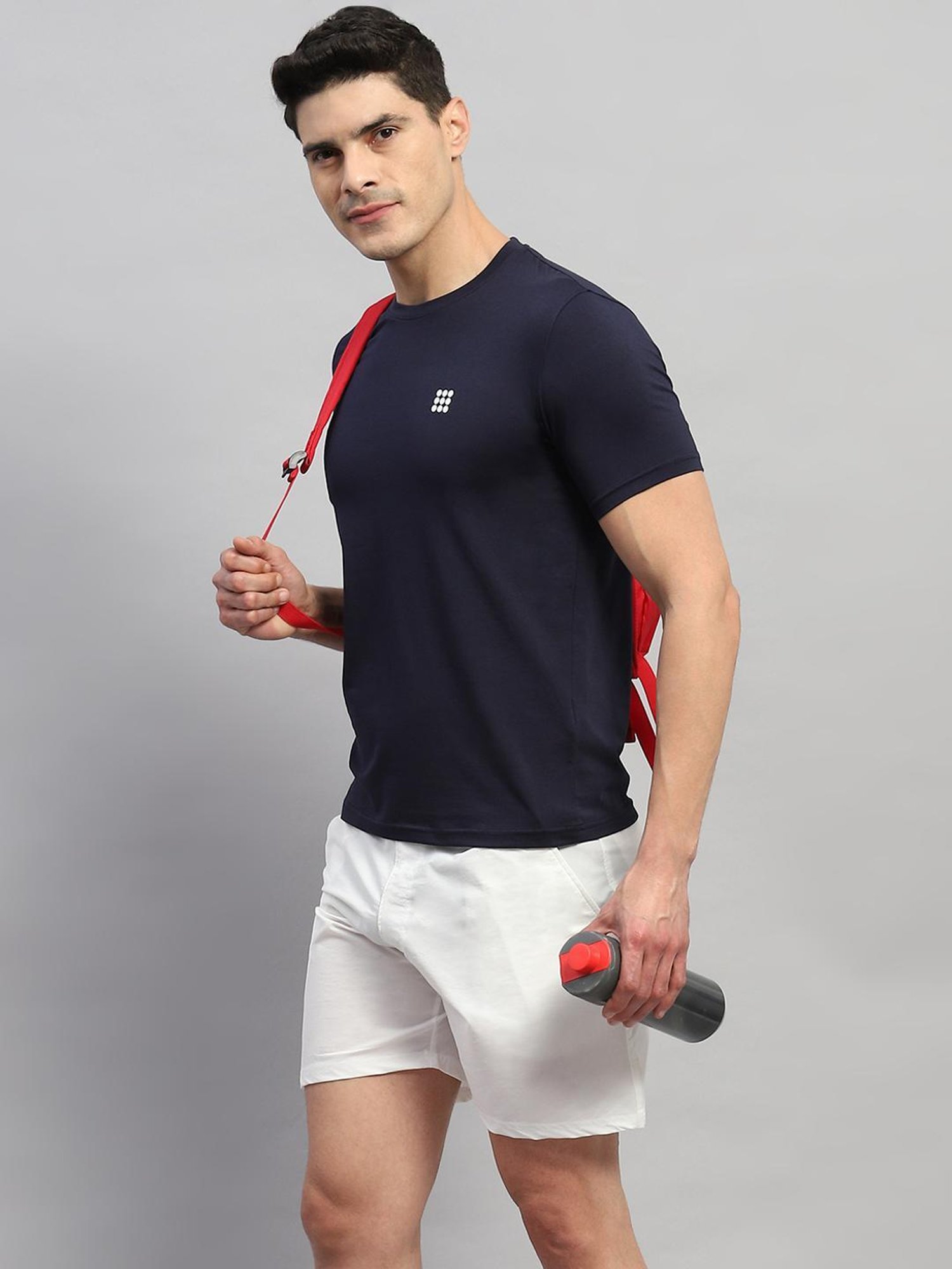 Rock.it Navy Cotton Regular Fit T-Shirt