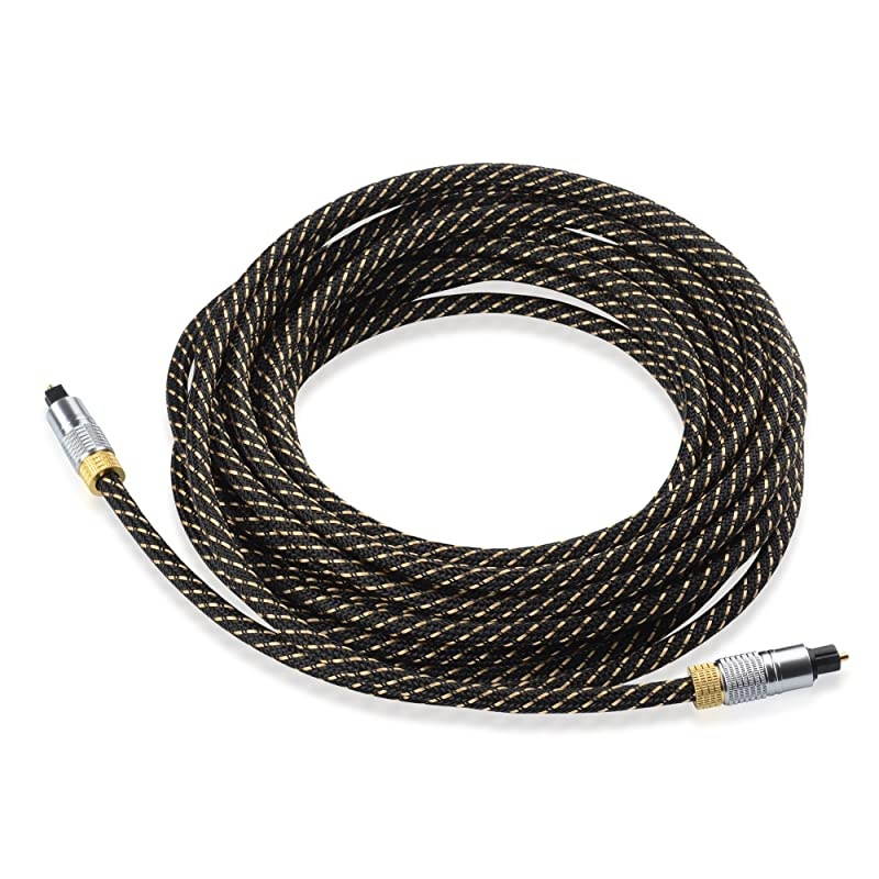 Toslink Toslink Optical Digital Optical Audio 25 Feet with Metal Connectors and Braided Jacket