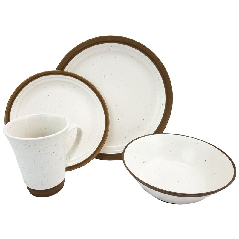 Gibson Elite Brynn 16 Piece Dinnerware Set, White - Featuring Unglazed Edges