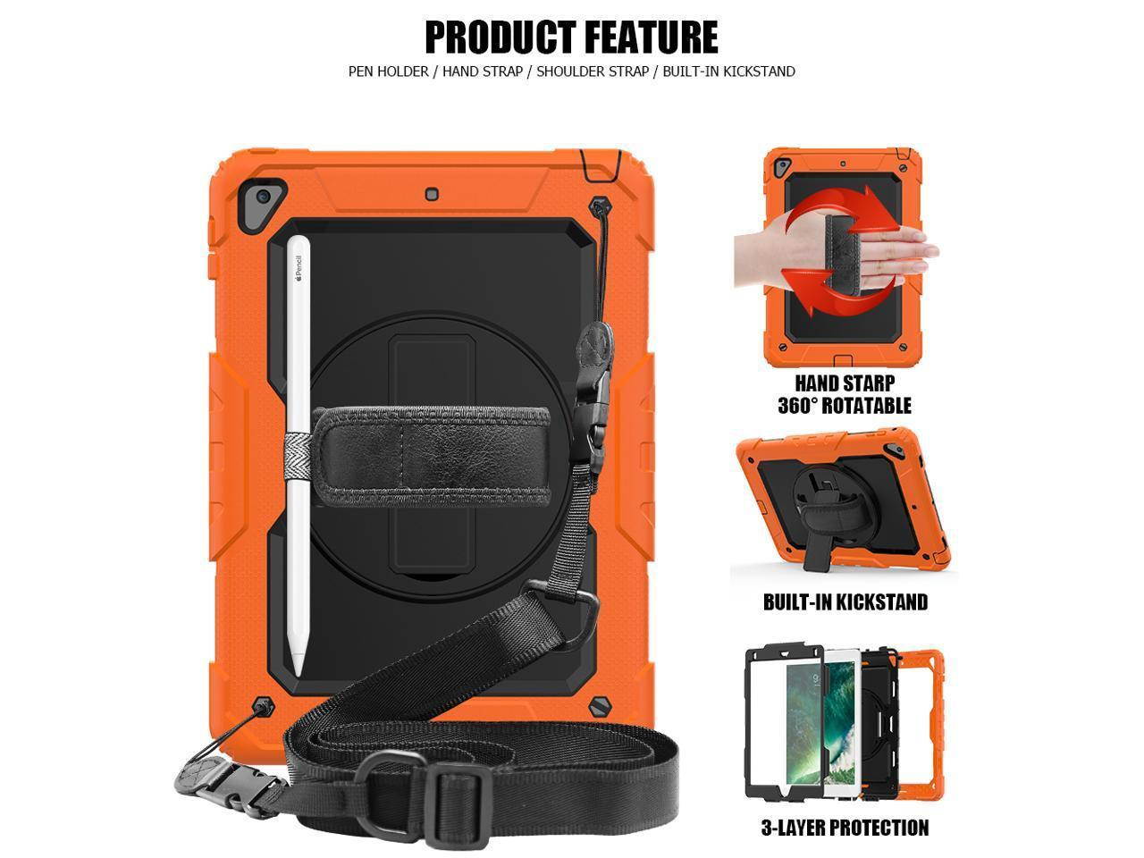 iPad 9.7 2018 2017 Case iPad Air 2 Case iPad Pro 9.7 Case Heavy Duty Rugged Shockproof Protective Hard Case Cover For for Apple iPad 6th / 5th Generation / iPad Air 2 / iPad Pro 9.7 inch