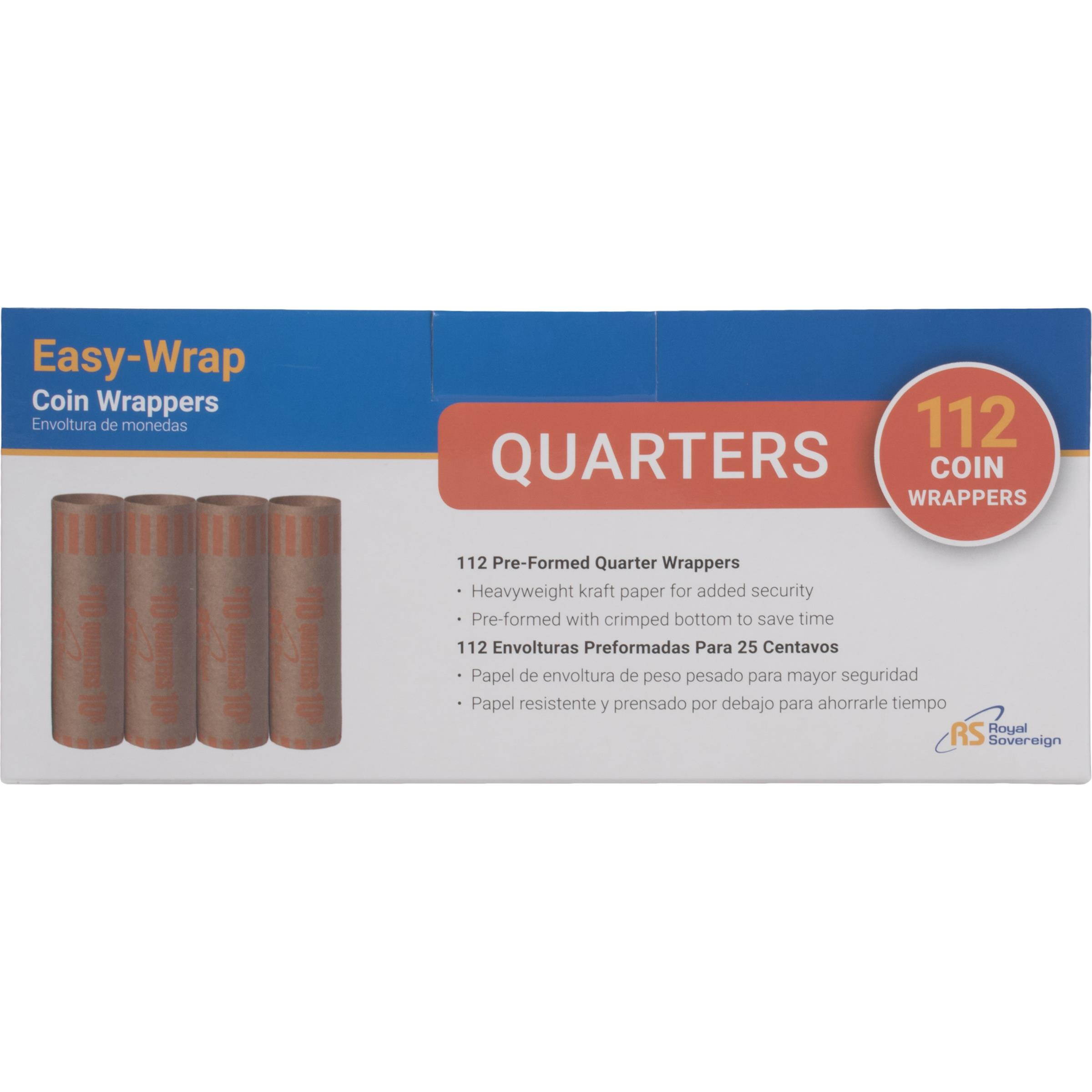 Royal Sovereign FSW-112Q 112 Quarter Coin Wrappers 112 Ea Quarter Coin Wrappers