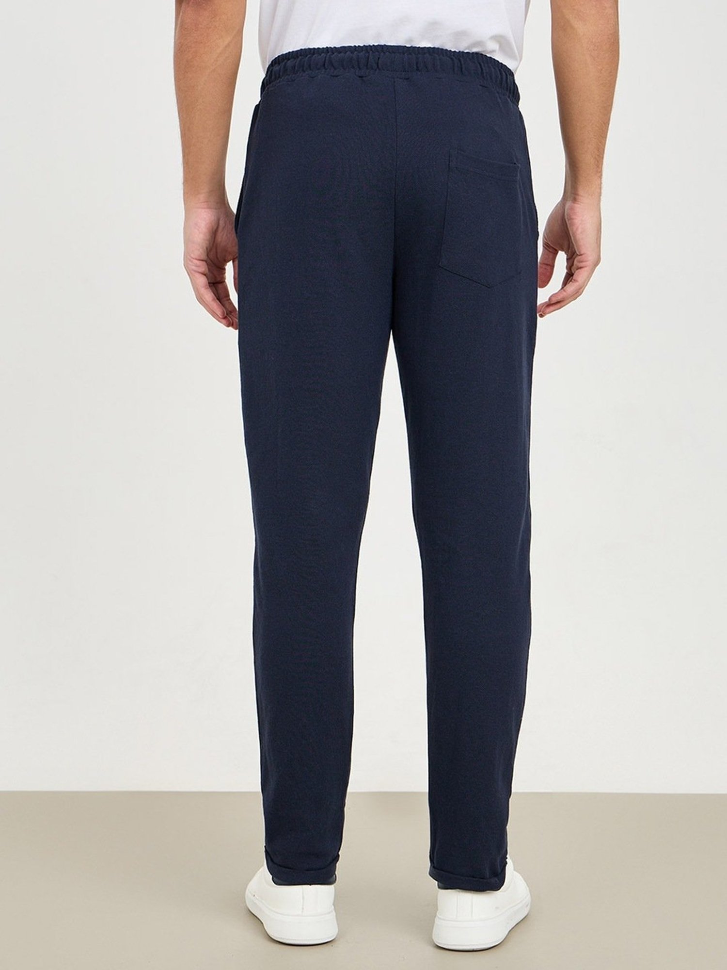 Styli Navy Slim Fit Cotton Trackpants