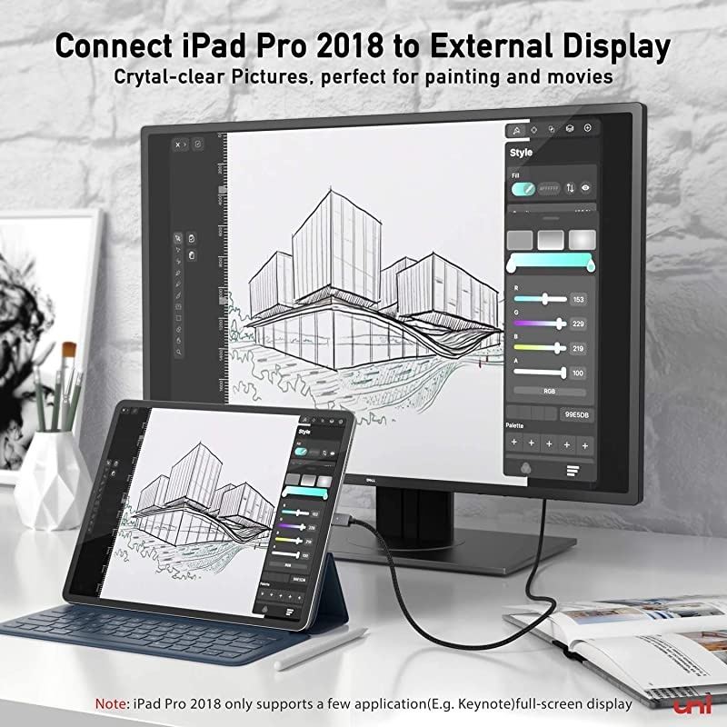 USB C to HDMI Cable  USB Type C to HDMI CableThunderbolt 3 Compatible for Home Office 4K Compatible for MacBook Pro iPad Air 4 iPad Pro 2020 MacBook Air iMac S20 XPS 15 and More 6ft