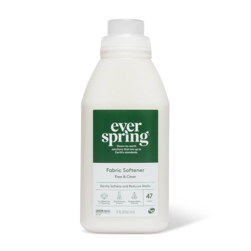 Fabric Softener - Free & Clear - 32 fl oz - Everspring™