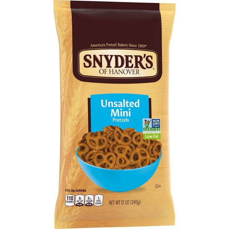Snyder's of Hanover Unsalted Fat Free Mini Pretzels - 12oz