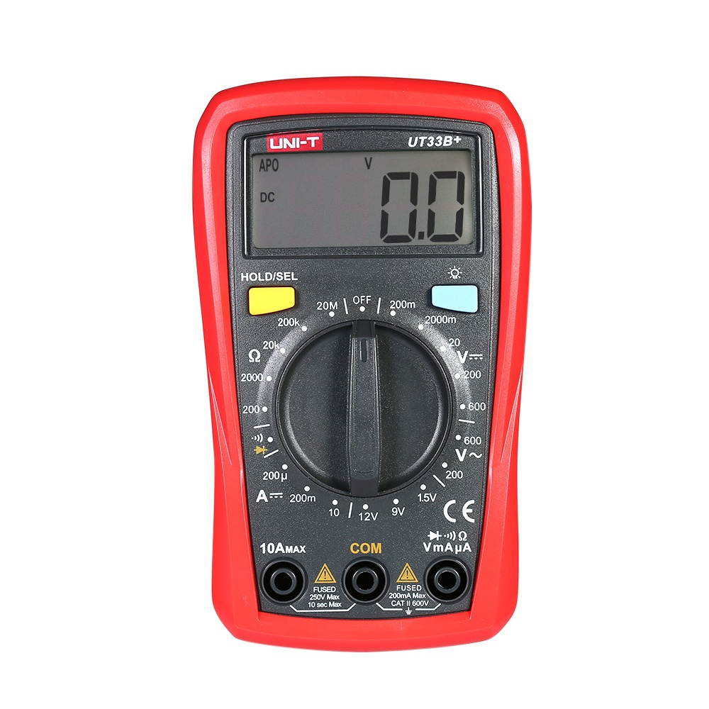 UNI-T UT33B+ Handheld LCD Digital Multimeter DC/AC Voltage DC Current Meter Resistance Tester Voltmeter Ammeter