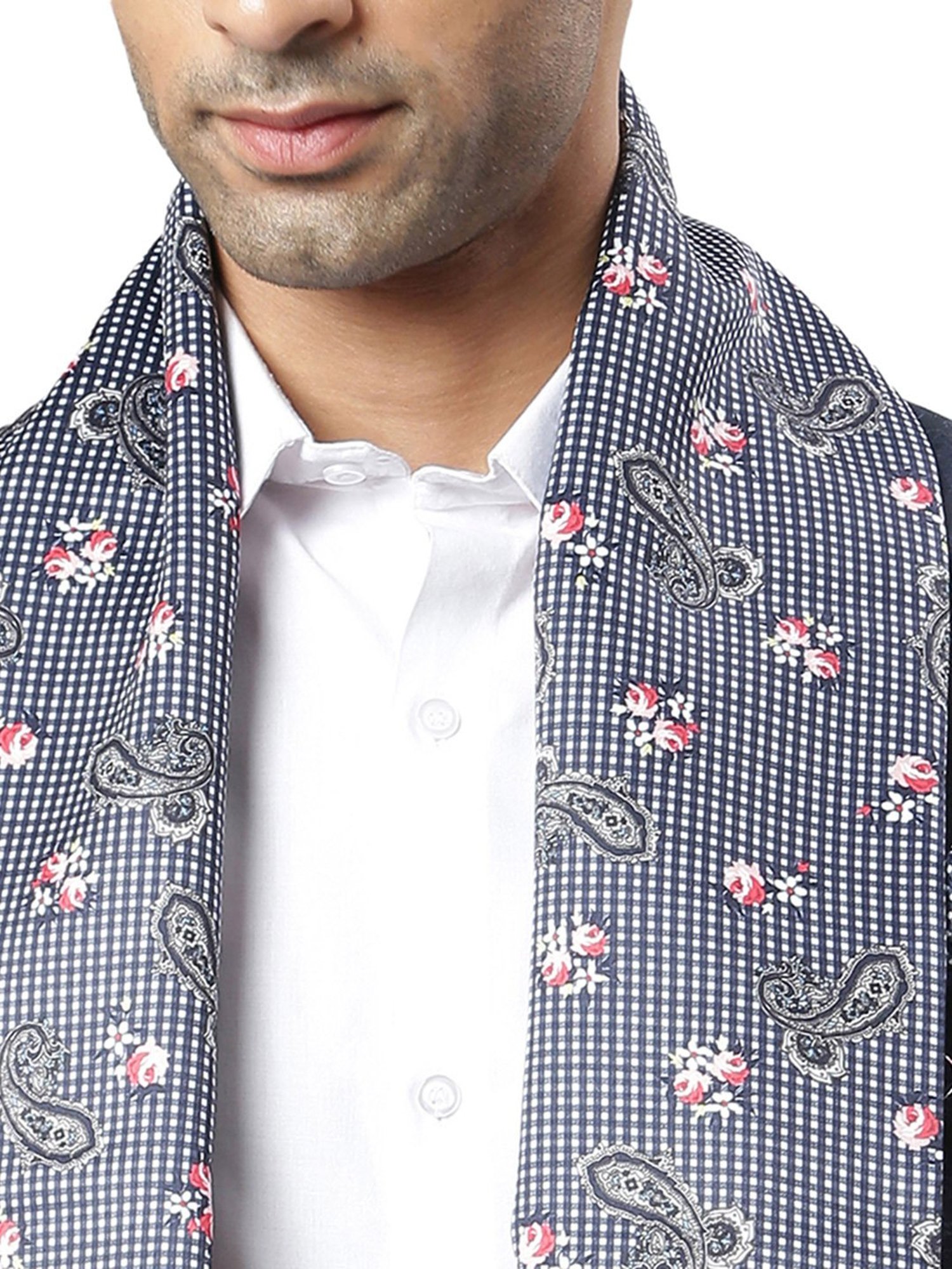 Tossido Blue Printed Stole