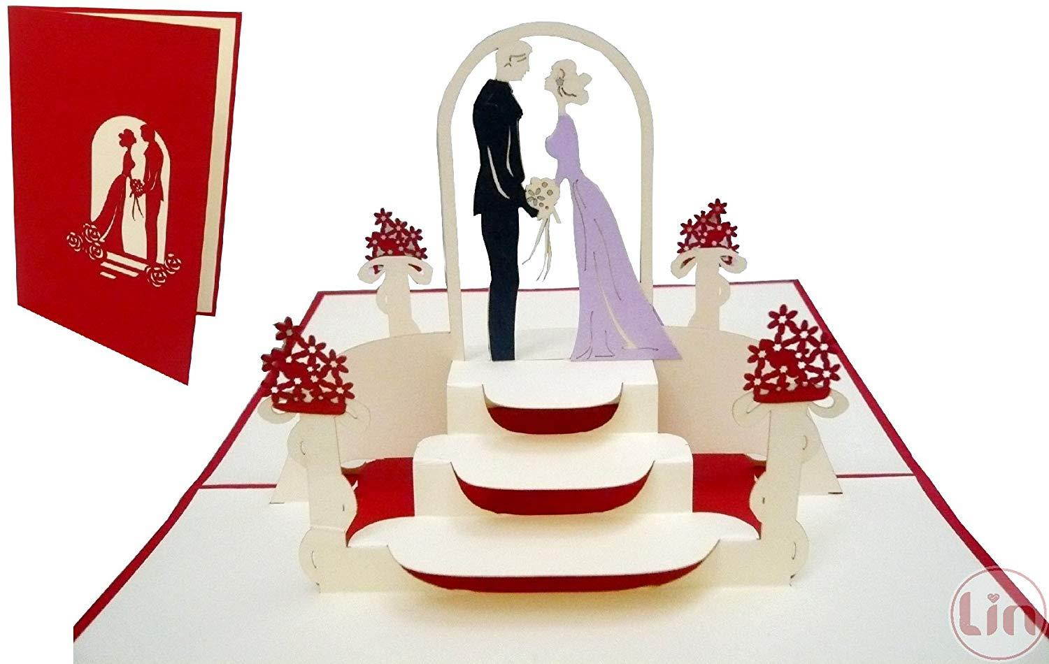 LIN Pop Up 3D Greeting Card for Halloween, Scary Bat