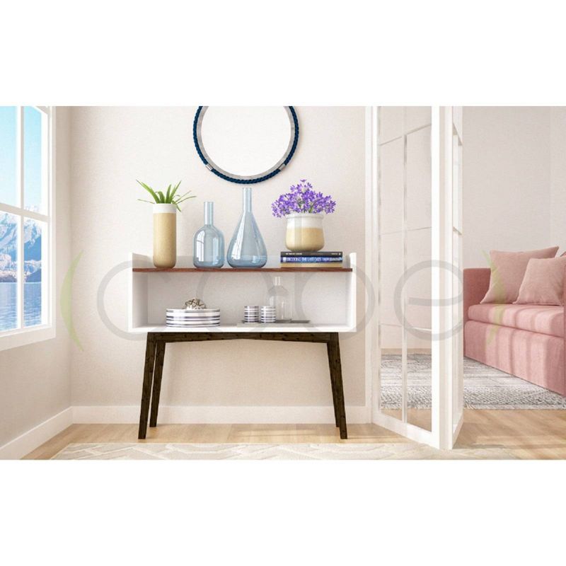 Brookdale Entryway with 1 Shelf White/Nut Brown - Manhattan Comfort