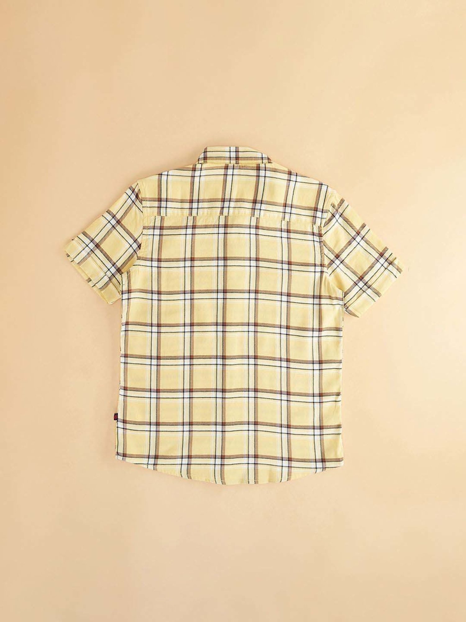 Pantaloons Junior Yellow Cotton Chequered Shirt