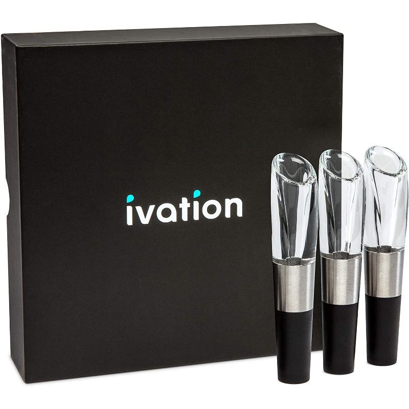 Ivation Wine Aerator - Premium Wine Aerating Pourer Spout Decanter Gadget with Gift Box - 3 Pack