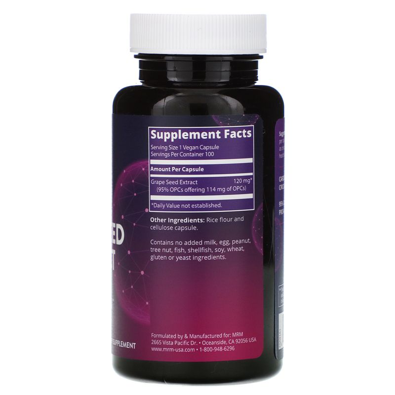 MRM Nutrition, Grape Seed Extract, 100 Vegan Capsules, Greens and Superfood Supplements