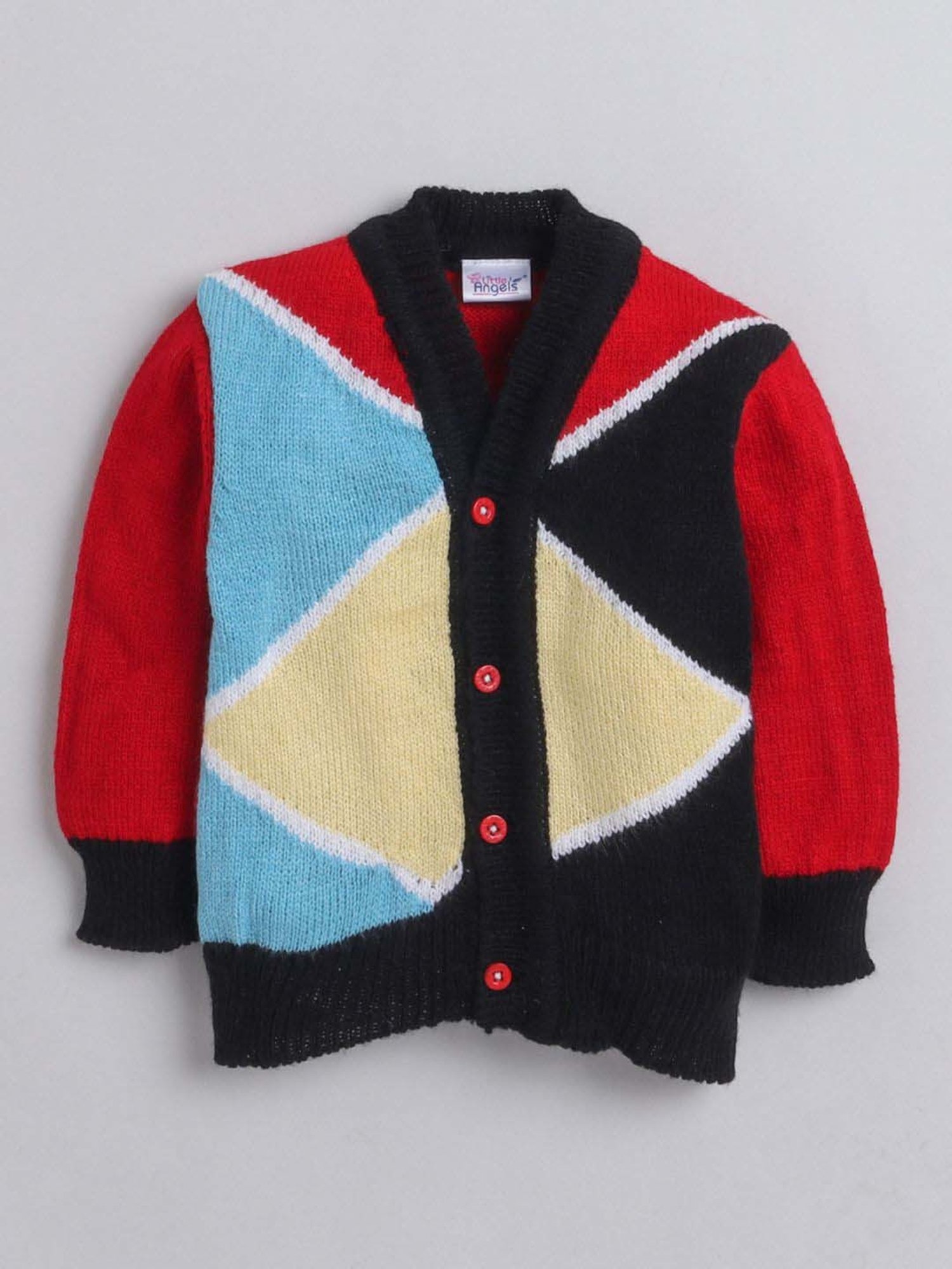 Little Angels Kids Multicolor Printed Full Sleeves Cardigan