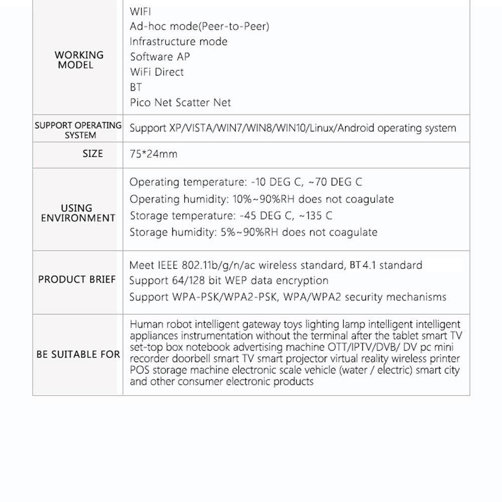 W97S 1200Mbps WIFI 2.4G and 5.8G Frequency Intelligence Dual Band AC Wireless Network Adapter with BT 4.1