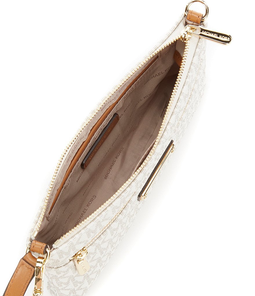 Michael Kors Zebra Signature Jet Set Double Zip Wristlet