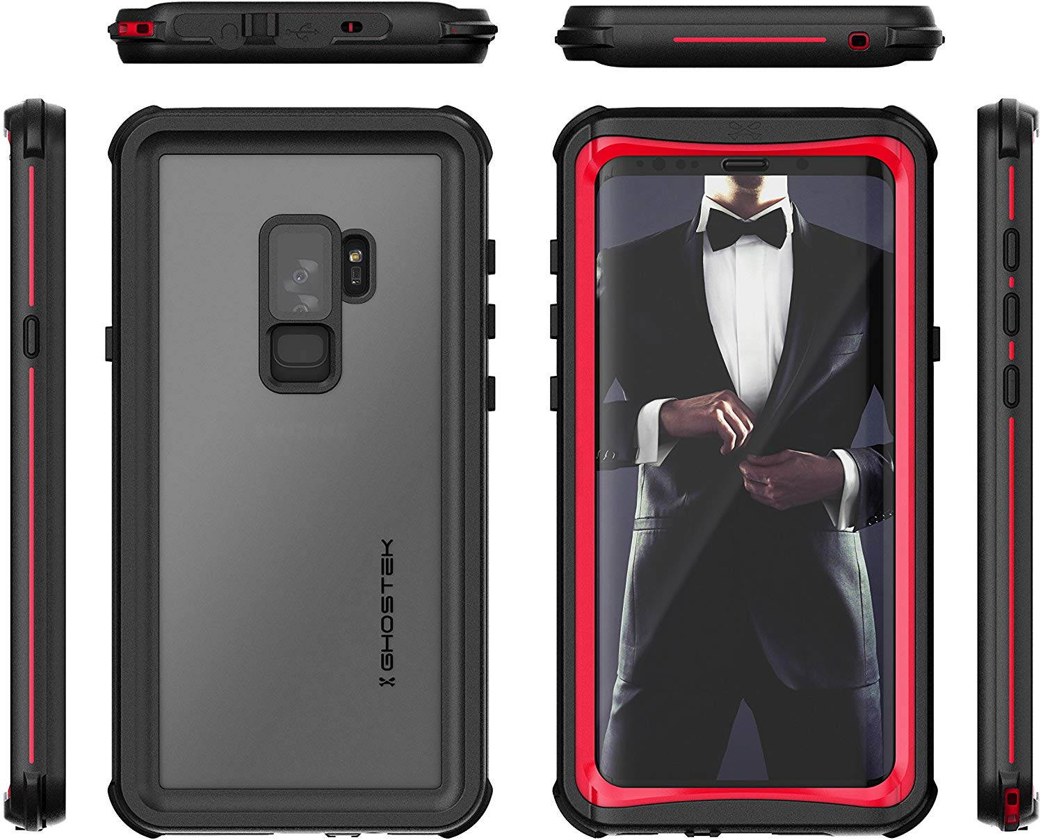 Ghostek Nautical Galaxy S9 Plus Waterproof Case with Screen Protector Slim Extreme Heavy Duty Protection Tough Shockproof Full Body Underwater Watertight Seal for 2018 Galaxy S9+ (6.2 Inch) - (Black)