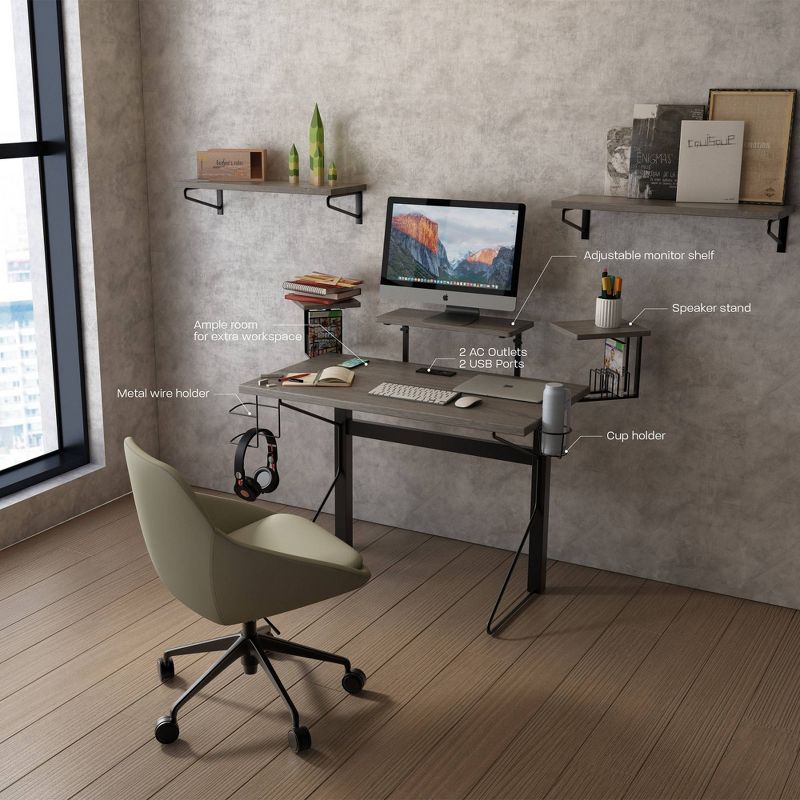 Carnegie Computer Gaming Desk Black/Gray - Jamesdar